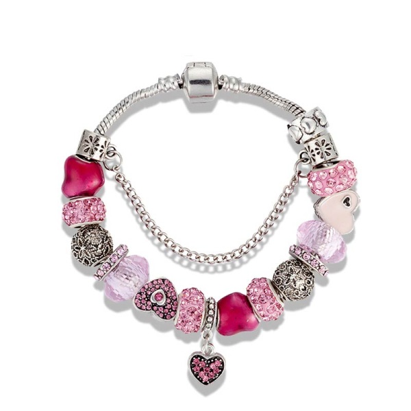 Браслет у стилі пандору із серцем lan-3118