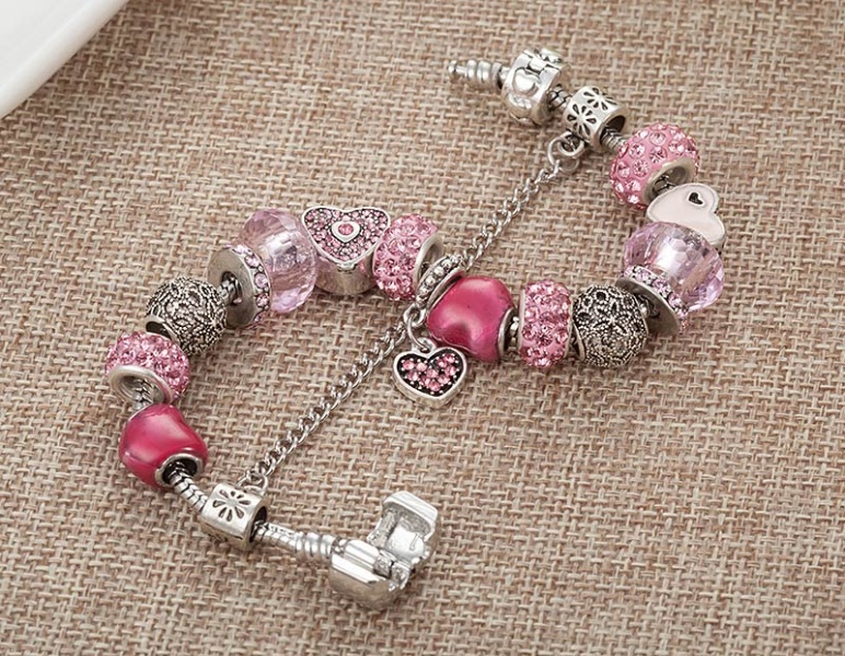 Браслет у стилі пандору із серцем lan-3118