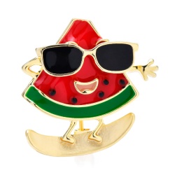 Брошка скибка Кавуна в окулярах lan-2777