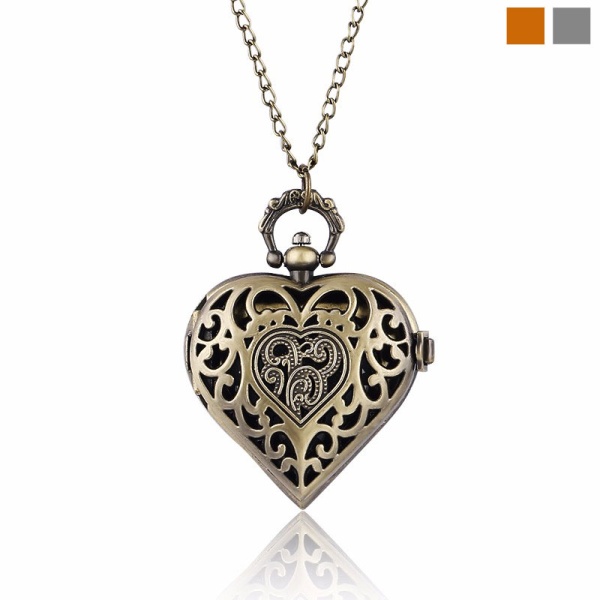 Часы кулон на цепочке Сердце