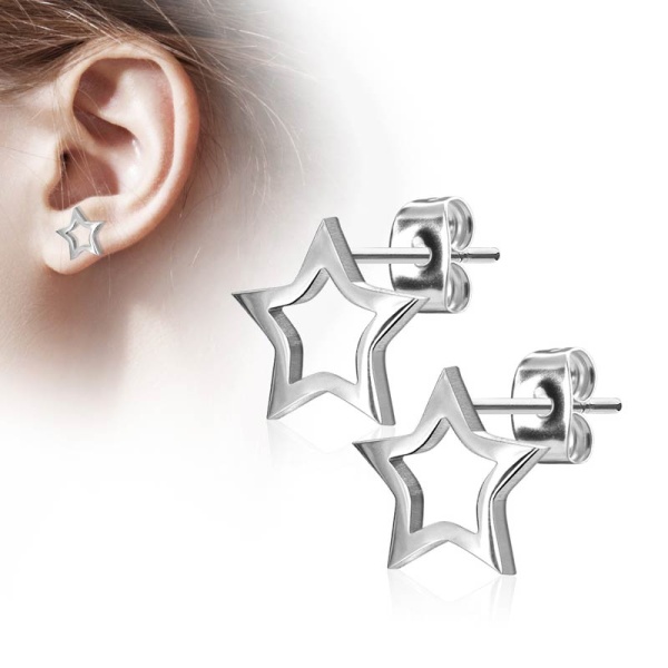 Серьги гвоздики из стали Spikes Звезда