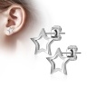 Серьги гвоздики из стали Spikes Звезда