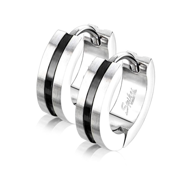 Сережки кільця зі сталі Spikes Striped SE3517