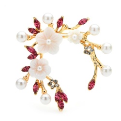 Брошка гілочка з квітами пурпул lan-2778