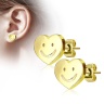 Серьги гвоздики из стали Spikes Сердце смайлик