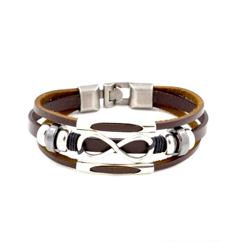 Шкіряний браслет зі знаком нескінченність