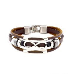 Кожаный браслет со знаком бесконечность