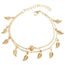 Браслет на ногу Листочки