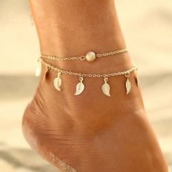 Браслет на ногу Листочки