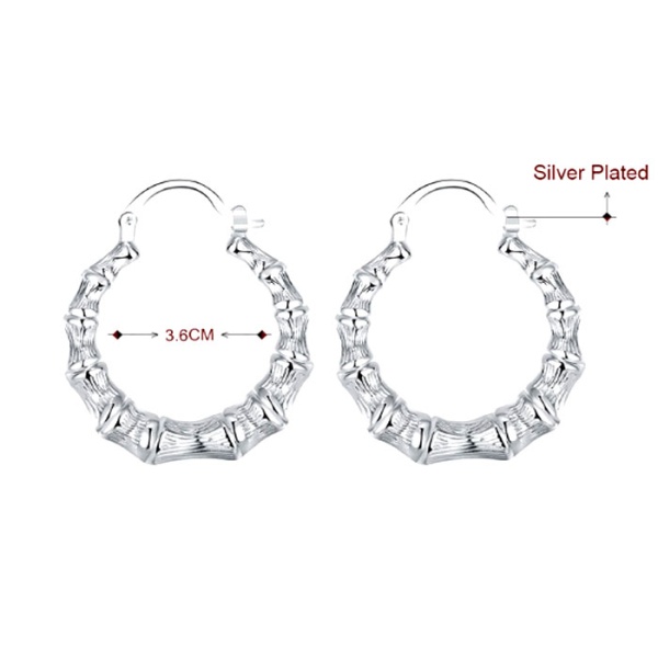 Сережки каблучки Бамбук посріблені