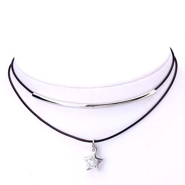Чокер шкіряний з кулоном Зірка lan-685