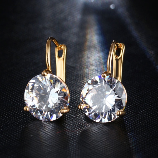 Сережки з англійським замком Фіаніт