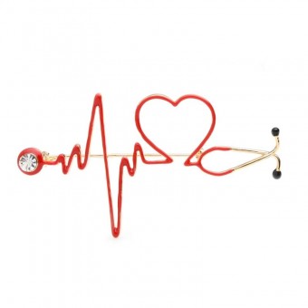 Брошка стетоскоп Ритм серця