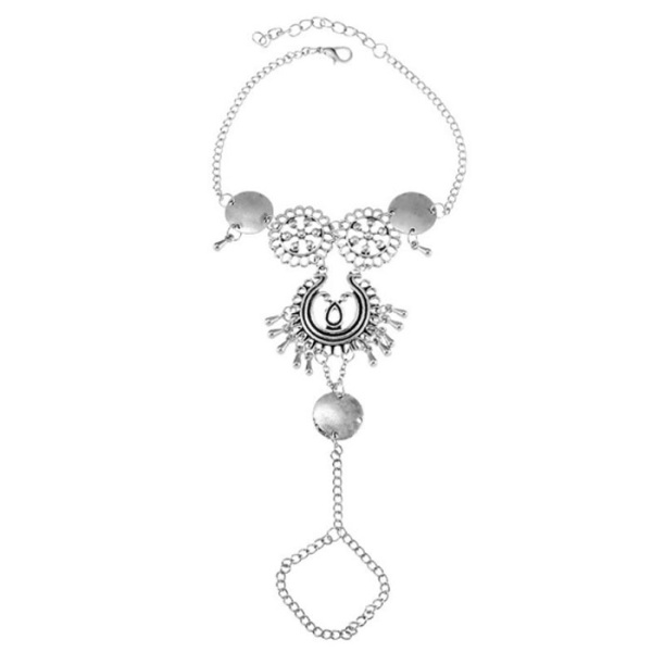 Браслет на ногу Урожай сріблястого кольору