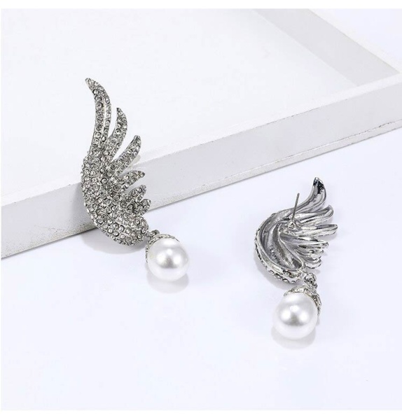 Серьги с камнями Крылья Shell pearl