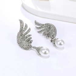 Сережки з камінням Крила Shell pearl