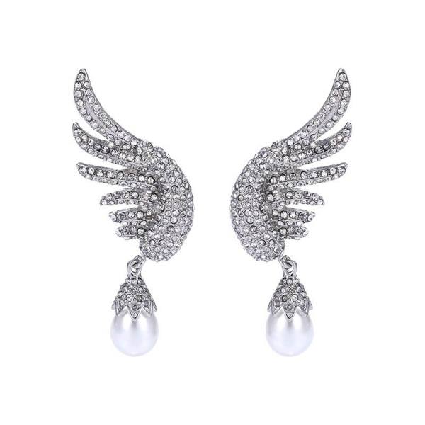 Серьги с камнями Крылья Shell pearl