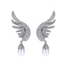 Серьги с камнями Крылья Shell pearl