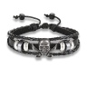Кожаный браслет с пиратским черепом