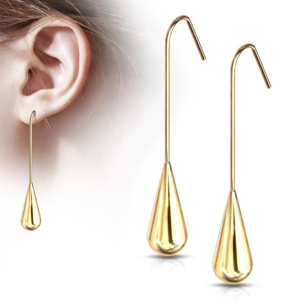 Серьги подвески из стали Spikes Капля SE3590