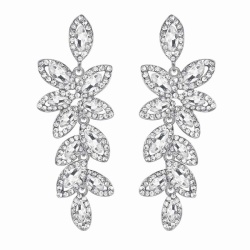 Сережки з кристалами листочки lan-3396