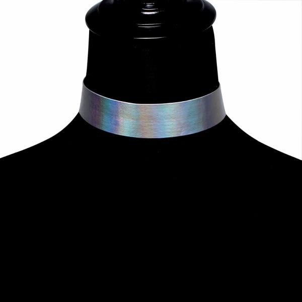 Шкіряний чокер Голографічний стиль lan-494