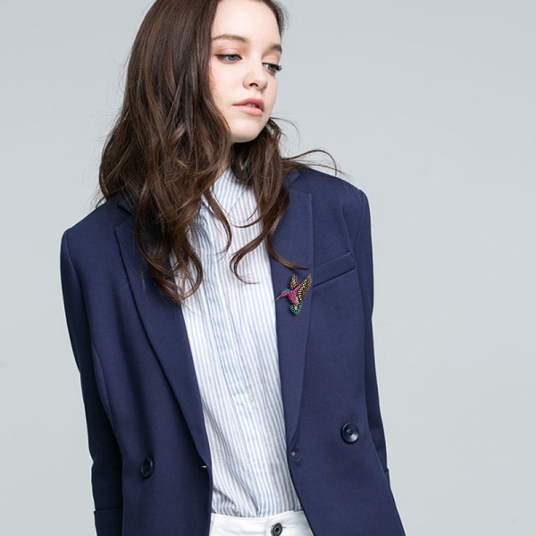 Брошь Колибри с кристаллами сваровски