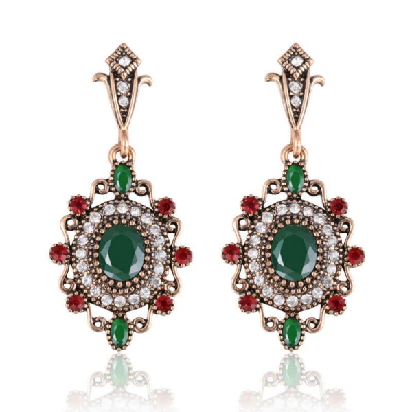 Сережки підвіски з камінням Джансу