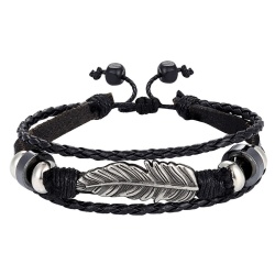 Кожаный браслет с Пером