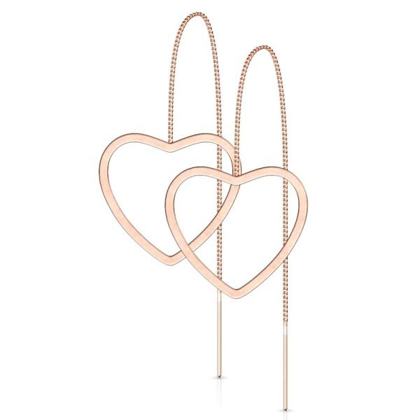 Серьги протяжки из стали Spikes Сердце SE3647