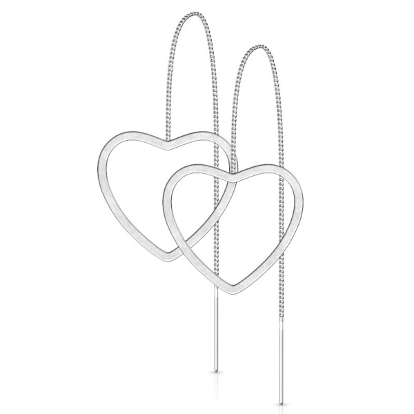 Серьги протяжки из стали Spikes Сердце SE3647
