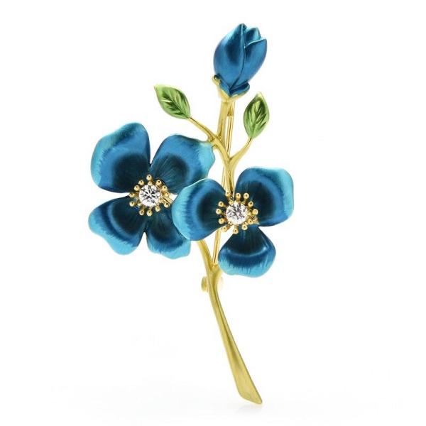 Брошь веточка цветов