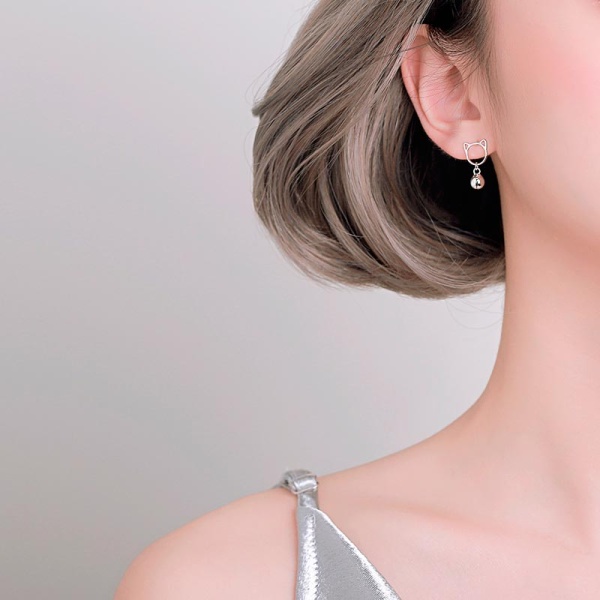 Серьги гвоздики котик минимализм