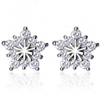 Сережки гвоздики Crystal Star срібні