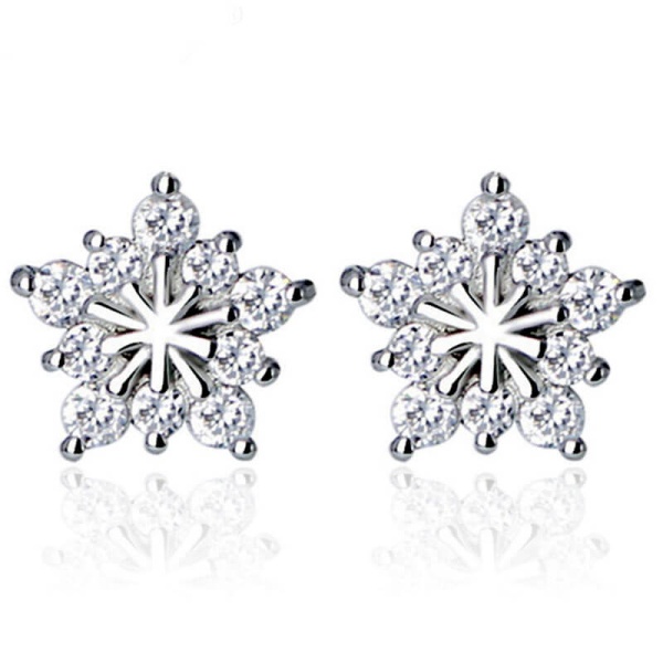 Сережки гвоздики Crystal Star срібні
