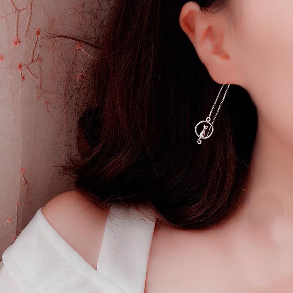 Серьги протяжки котик