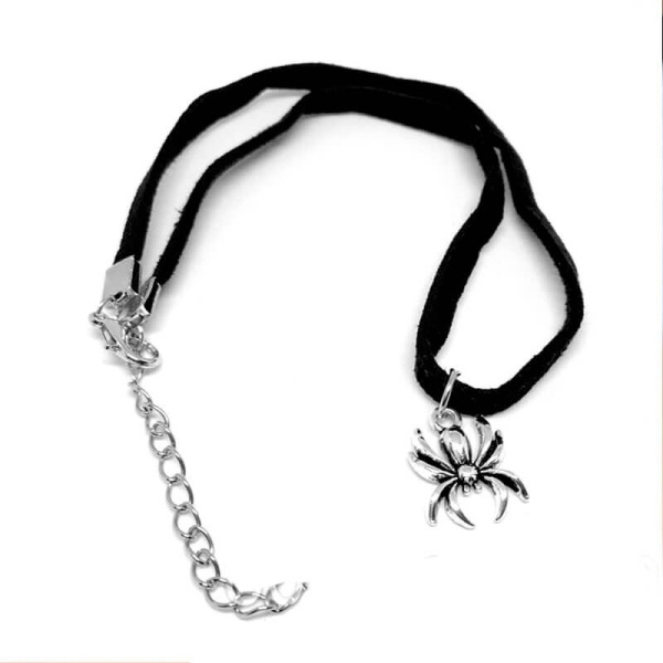 Замшевый чокер с кулоном подвеской Паук lan-1573