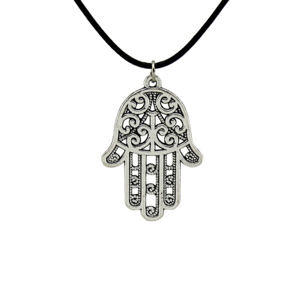 Кулон Хамса амулет на чорному шнурку