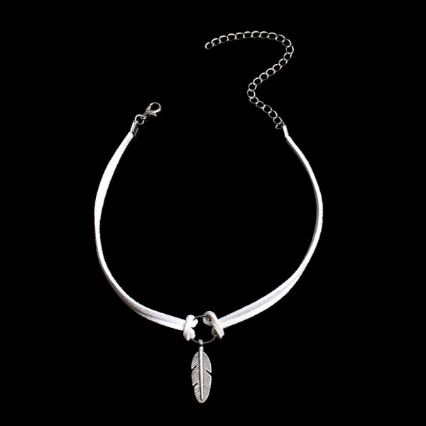 Набір чокерів на шию білого кольору 10 штук lan-497