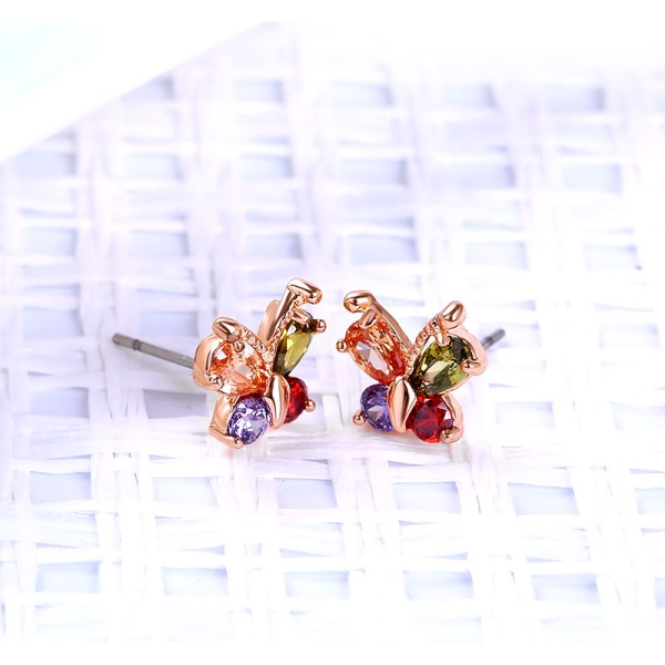 Серьги гвоздики Бабочка Colorful Butterfly