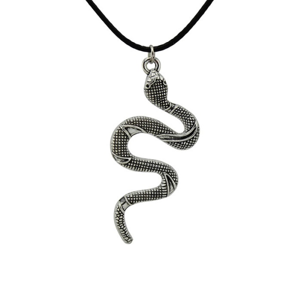 Кулон Змія на чорному шнурку