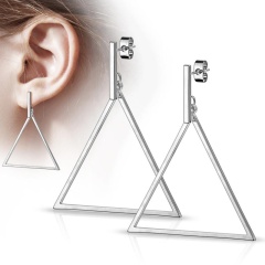 Серьги подвески из стали Spikes Треугольник SE3786
