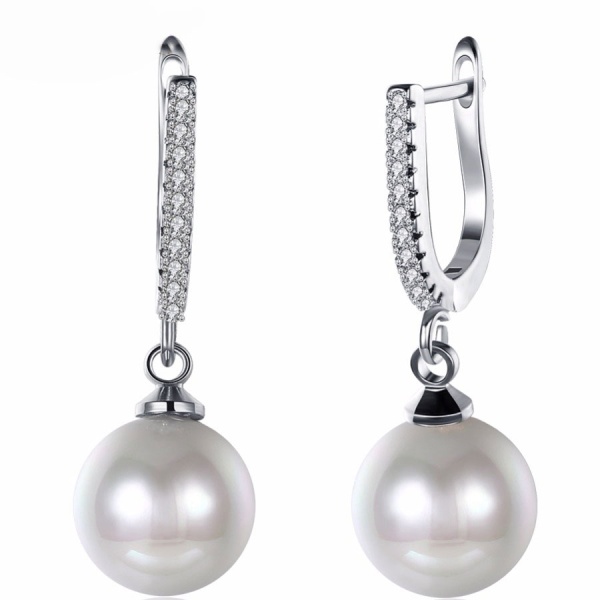 Сережки підвіски срібні Перлина
