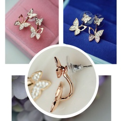 Серьги гвоздики Бабочка