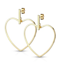 Серьги подвески из стали Spikes Сердце SE3787