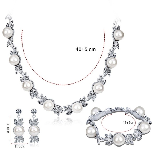 Свадебный набор обилие Жемчужин: серьги, колье, браслет