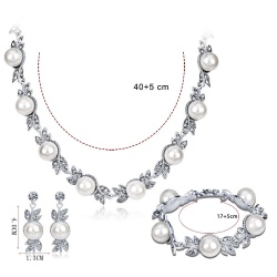 Весільний набір різноманітність Перлин: сережки, кольє, браслет