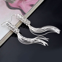 Длинные серьги Tube посеребренные