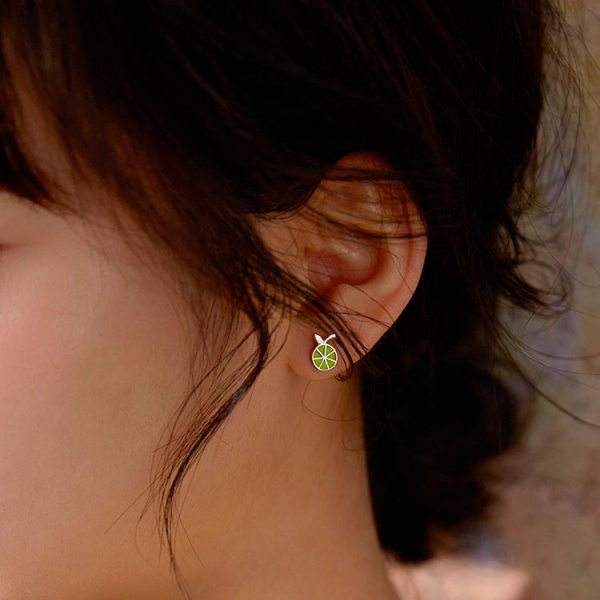 Серьги гвоздики Лимон