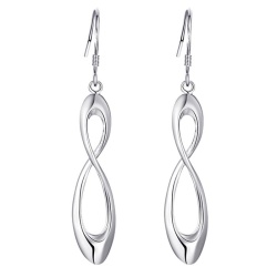 Серьги подвески Бесконечность посеребренные